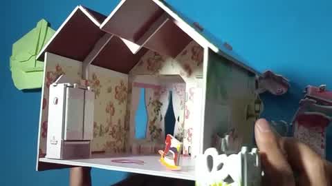 亲子手工玩具第77集-3D拼图纸模型 小房子(2)