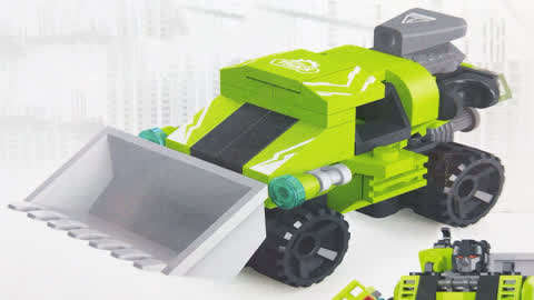 儿童积木玩具视频第20集-工程车玩具之推土机