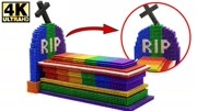 Magnetic:用磁球制作万圣节墓碑,黑色十字架矗立科技完整版视频在线观看爱奇艺