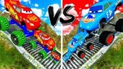 儿童汽车玩具：麦昆VS长腿怪物卡车，谁将荣获闯关王者？