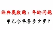 【小花】经典奥数题:年龄问题,甲乙今年各多少岁?知识名师课堂爱奇艺