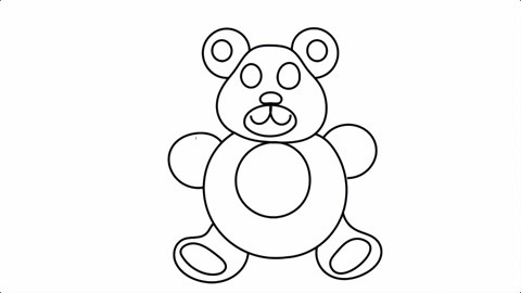 简笔画彩绘给小朋友画布偶熊