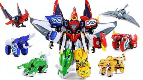 开箱神兽金刚5 合体机甲变形金刚玩具-儿童--高清正版