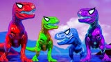 侏罗纪世界动画：蜘蛛侠巨龙，霸王龙Vs棘龙Vs方舟龙，恐龙大战