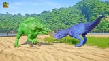 侏罗纪世界动画：克氏龙，霸王龙，侏罗纪恐龙大战