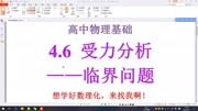 高中物理基础4.6受力分析的临界问题知识名师课堂爱奇艺