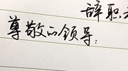 小伙一手漂亮行书,写辞职信,直言上班的理想是不上班生活完整版视频在线观看爱奇艺