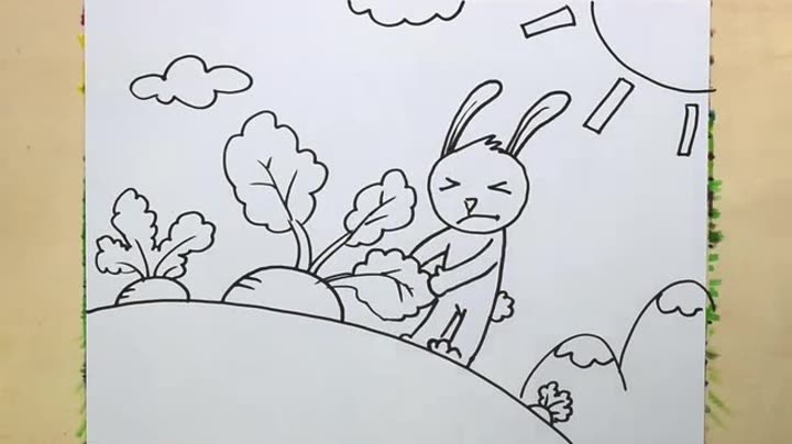                    小白兔拔萝卜