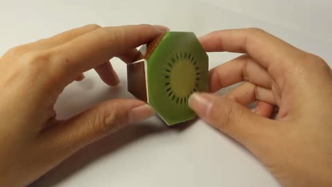 趣味玩水果:手工折纸diy猕猴桃