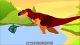 恐龙新派对 学习抓鱼的霸王龙 #搞笑动画#恐龙#儿童动画片