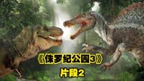 经典科幻电影《侏罗纪公园3》棘背龙大战霸王龙 片段2
