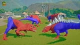 侏罗纪世界动画：蜘蛛侠霸王龙，哥斯拉，暴龙，恐龙大战