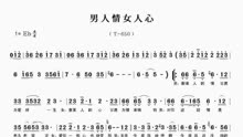 二胡教学:闽南语名曲《男人情女人心》二胡伴奏附简谱(eb)