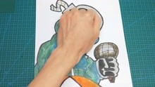 用手掌放在一张纸手绘周五之夜炸弹人，画法简单有趣的走势图