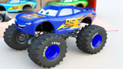 汽车玩具视频 挖掘机 赛车总动员之大脚车障碍