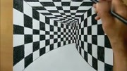 厉害了,牛人徒手画3D隧道,立体感超强!生活完整版视频在线观看爱奇艺