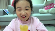 韩国小萝莉宝蓝把食物都变成了爱吃的糖果果冻，一口气吃到撑！