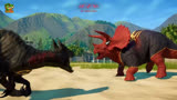 侏罗纪世界动画：牛角龙，肿头龙，霸王龙之战