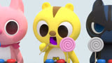 迷你特工队：彩虹棒棒糖派对大挑战，露西吃了蓝色和红色棒棒糖 