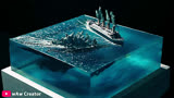 冰山哥斯拉打倒泰坦尼克号立体模型树脂艺术 Waw Creator