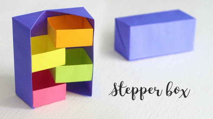 教你用纸折一个多层收纳盒,简单易学有创意,手工diy折纸教程