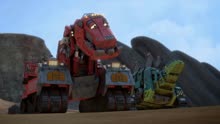 恐龙卡车dinotrux儿童动画:被粘在一起的霸王龙和剑龙