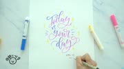 day10 一分钟学会英文花体字混色渐变教程 | 绘儿乐 | 挑战# 21天brush lettering 甜心分享书写vlog生活高清正版视频在线观看–爱奇艺