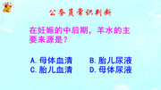 公务员常识判断,在妊娠的中后期,羊水的主要来源是什么呢知识名师课堂爱奇艺