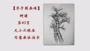 「芥子园画传」第43页《树谱》画树大小二株法水墨写意国画山水画知识名师课堂爱奇艺