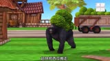疯狂动物系列，小猴子拉西瓜的拖拉机坏了，大猩猩趁机偷拿西瓜！