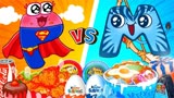 小P和小M的美食挑战，超人VS阿凡达，看起来超酷！