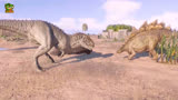 侏罗纪世界动画：霸王龙，剑龙，食肉恐龙大战