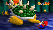 超级玛利奥N64第一关乌龟大王一击必杀