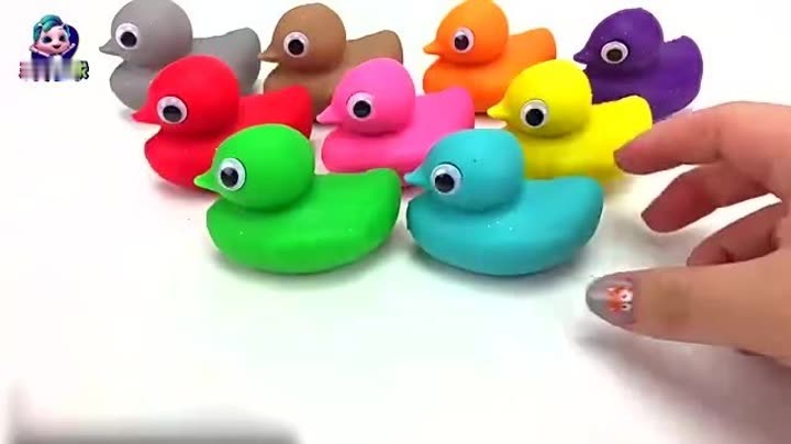 手工diy彩泥小鸭子