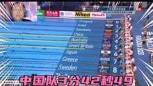 正播7月26日世锦赛4*100米混合泳，中国队小组第二名！