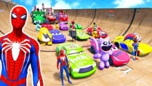 游戏解说：猎车手vs蜘蛛侠，新玩法惊艳来袭！特技赛车谁称王？