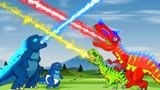 哥斯拉动画：哥斯拉vs恐龙，侏罗纪世界进化大战，谁更强？