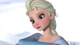 冰雪奇缘MMD：艾莎女王的冰川融水上的“FLOWER开花舞”表演