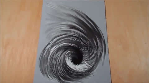 智慧铅笔画 在纸上绘制一个漩涡