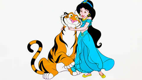 [少儿] 简笔彩绘 茉莉公主和好朋友老虎