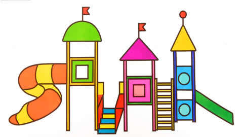 儿童益智绘画 教儿童绘画彩色滑滑梯