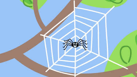 儿童简笔画  :蜘蛛先生真是个织网小能手