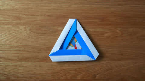 创意手工折纸潘洛斯三角简单的组合型折纸