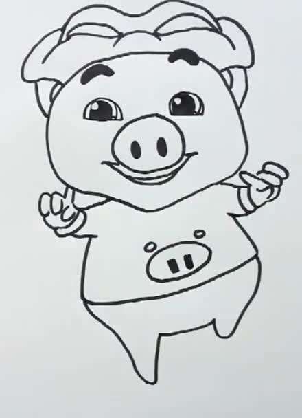 波比简笔画猪猪侠图片