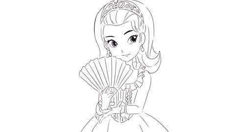小林简笔画  :小公主苏菲亚之安柏公主简笔画