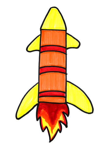 火箭画法高级涂色图片