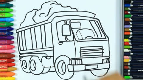 小神笔绘画屋  :装着泥沙的工程车
