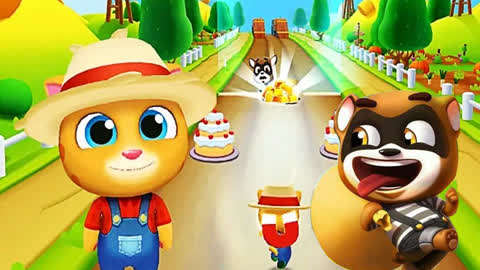【小珠】我的汤姆猫和安吉拉系列游戏 金杰猫农场追浣熊 游戏