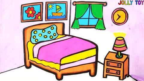 儿童房间简笔画 简单图片