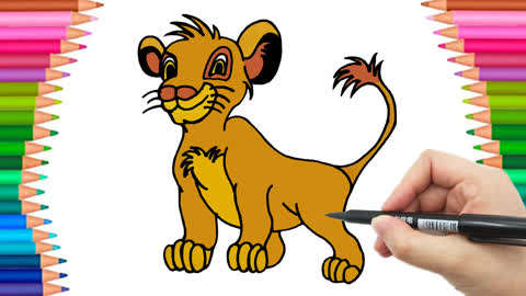 狮子王辛巴绘画图片图片